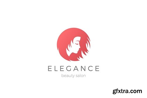 Woman Girl Beauty Salon Logo