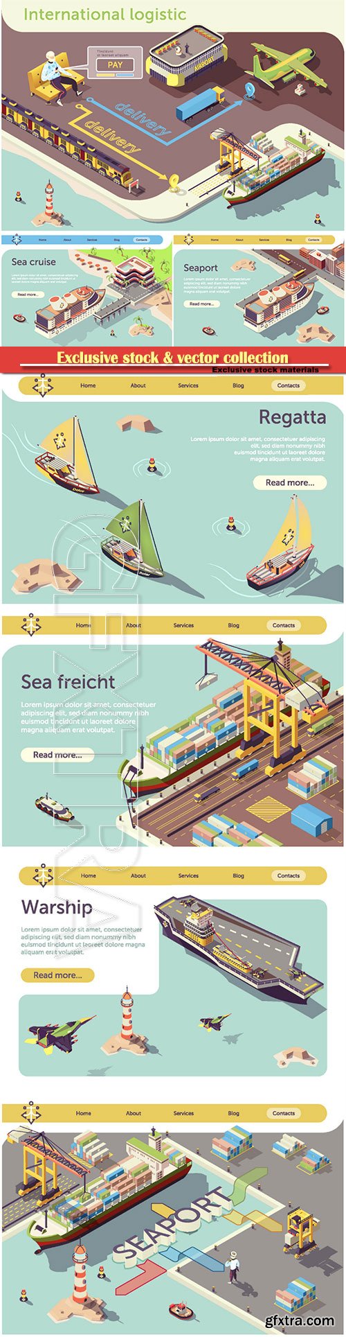 Online International Logistic Infographic Banner