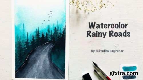 Watercolor Rainy Roads
