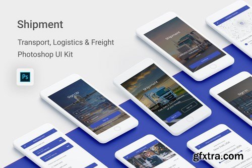 Shipment - Logistic & Transport UI Kit (Photoshop)