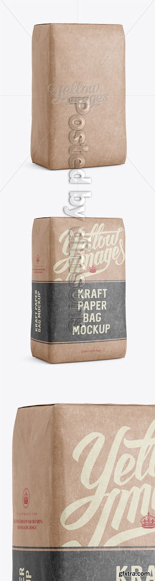 Kraft Paper Bag Mockup - Halfside View 13531