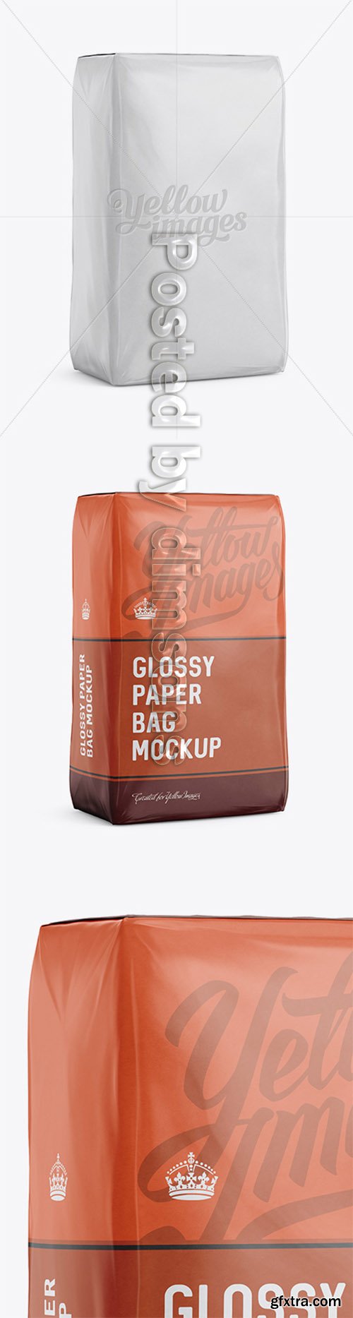 Glossy Paper Bag Mockup - Halfside View 13597