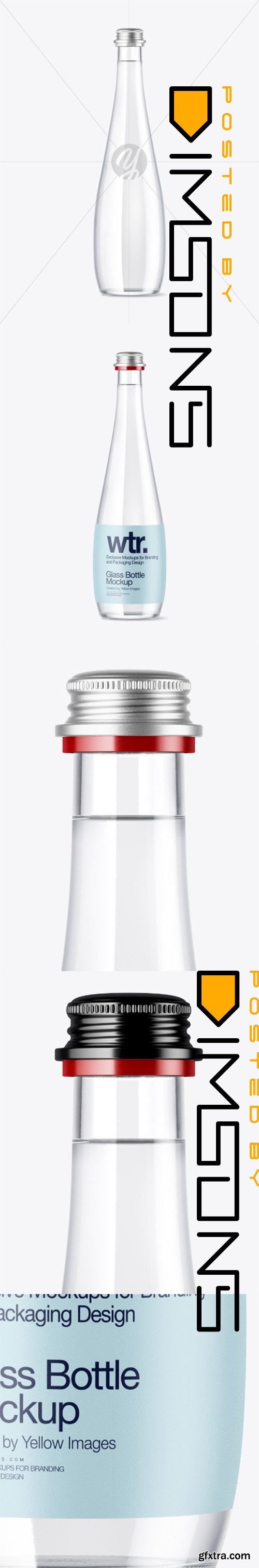 Clear Glass Water Bottle Mockup 43890
