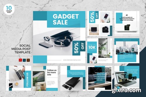 Gadget Sale Social Media Kit PSD & AI Template