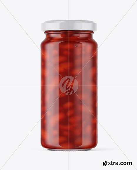 Clear Glass Jar with Beans Mockup 51040