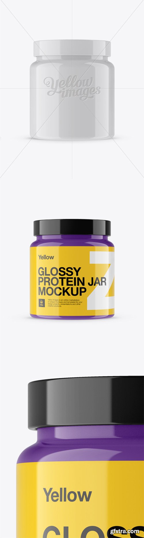 Glossy Protein Jar Mockup - Front View 13770