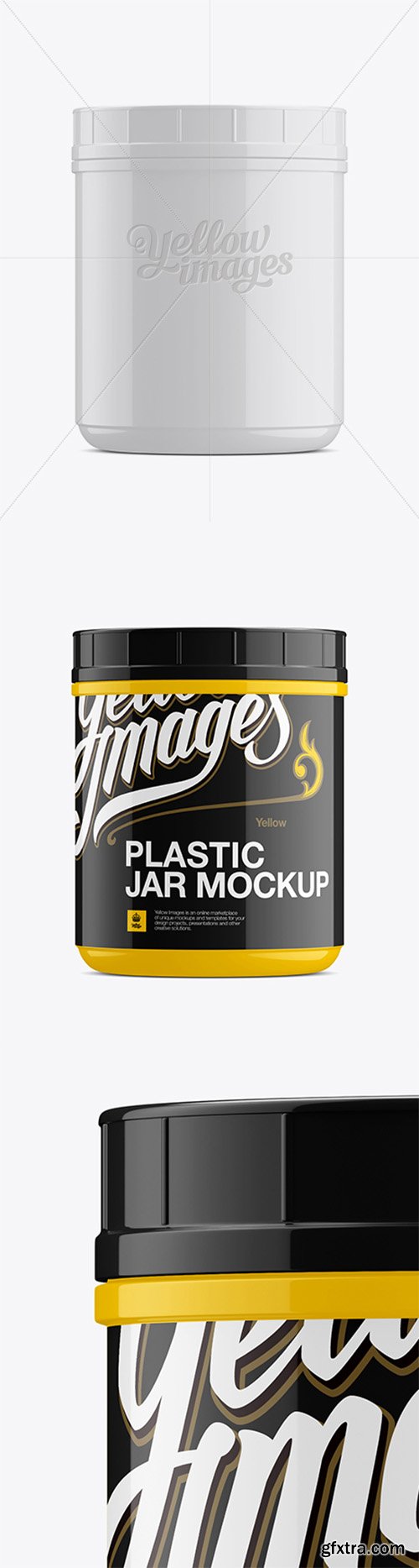 Glossy Plastic Jar Mockup - Front View 14146