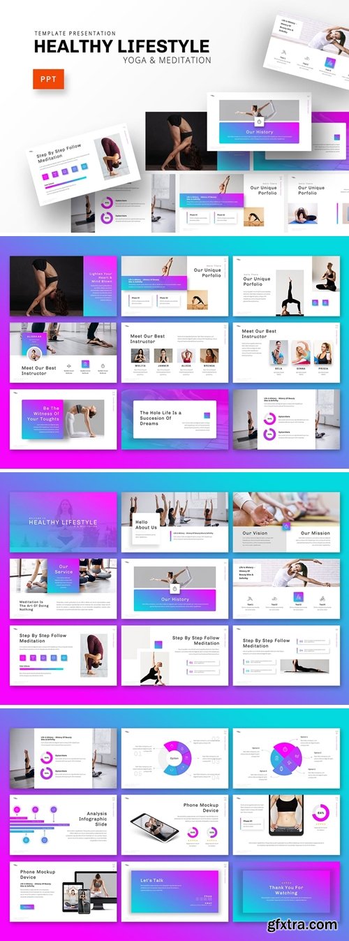 Healthy Lifestyle - Yoga Powerpoint, Keynote and Google Slides Templates