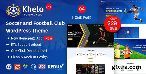 ThemeForest - Khelo v2.1 - Soccer WordPress Theme - 23889382