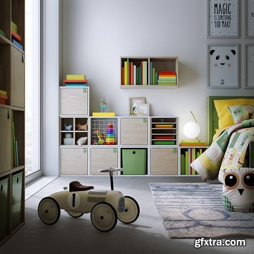 Kids Furniture 3d Model