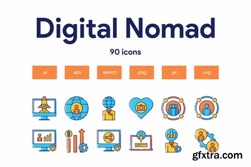 Digital Nomad Icon Set