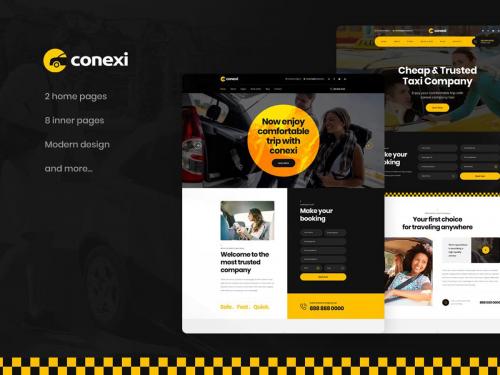 Conexi - Online Taxi Booking Service PSD Template