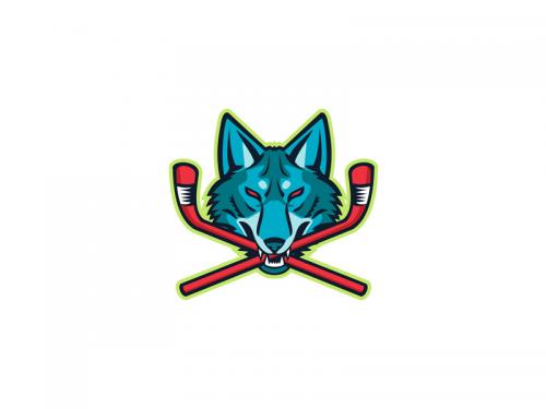 Coyote Ice Hockey Sports Mascot