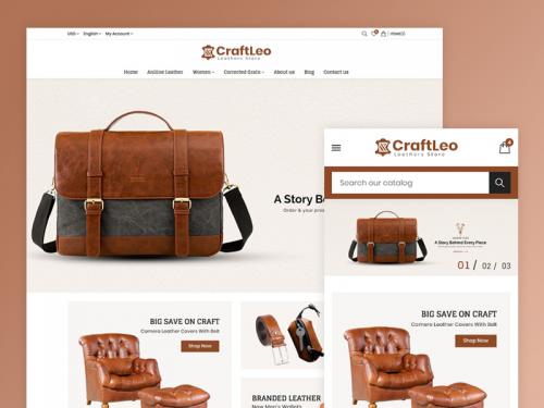 CraftLeo - Leather Fashions Store Template