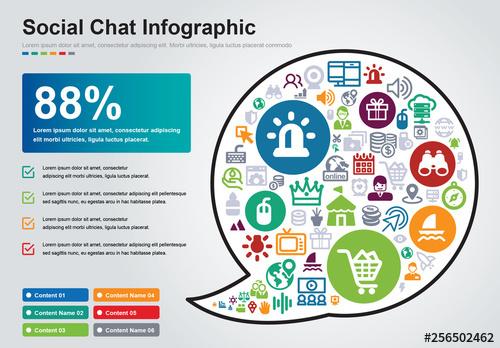 Social Media Speech Bubble Infographic - 256502462