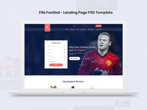 Fifa Football Fantasy Landing Page PSD Template