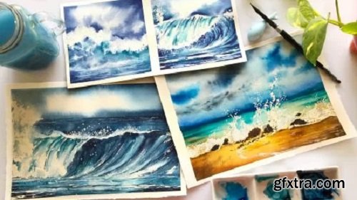 Watercolor Ocean Waves