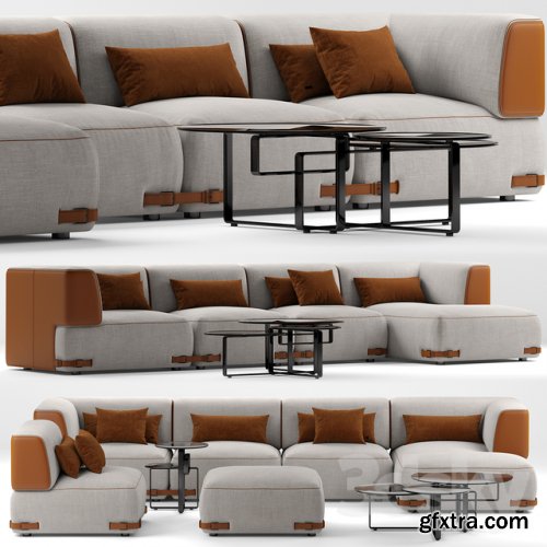 Sofa fendi soho 3D model