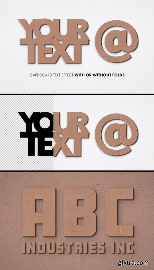 Cardboard Text Effect Mockup