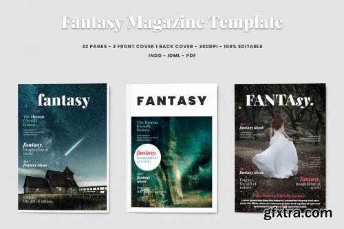 CreativeMarket - Fantasy Magazine Template 4390298