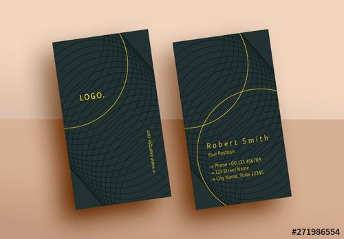 Business Card with Abstract Circular Elements - 271986554