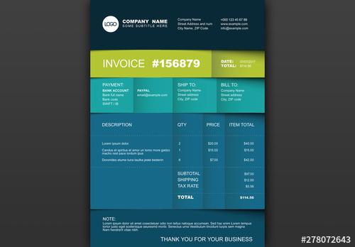 Colorful Invoice Layout - 278072643