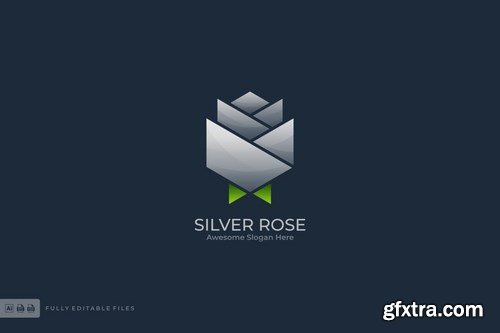 Silver Rose Logo Template