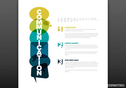 Vertical Communication Infographic with Speech Bubbles - 299607891