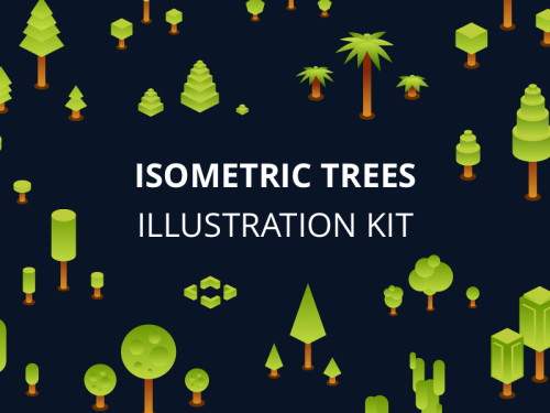 Isometric Trees Illustration Kit
