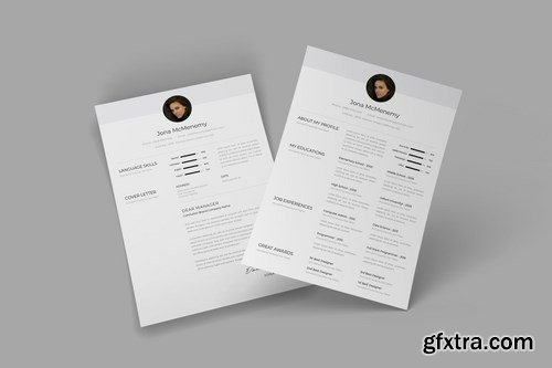 Grayscale CV Resume