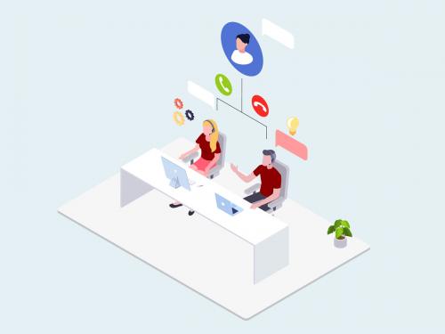 Managed Cloud Services Isometric Illustration