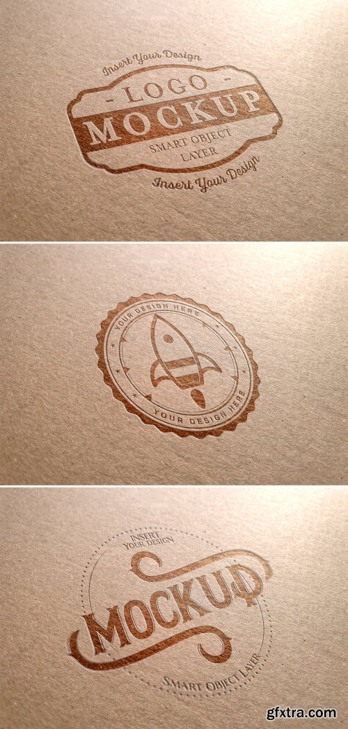 Logo Mockup on Cardboard Texture 313648771