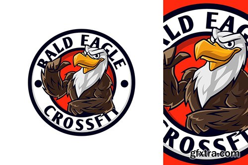Fit Eagle Mascot Character Emblem Logo