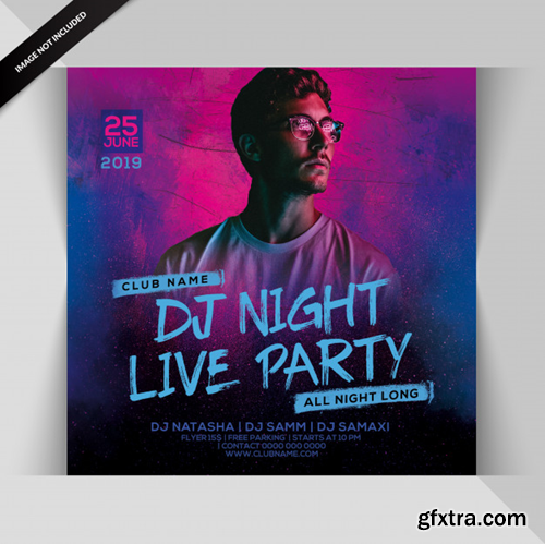Music fun and model neon flyer creative poster design print ready Premium Psd