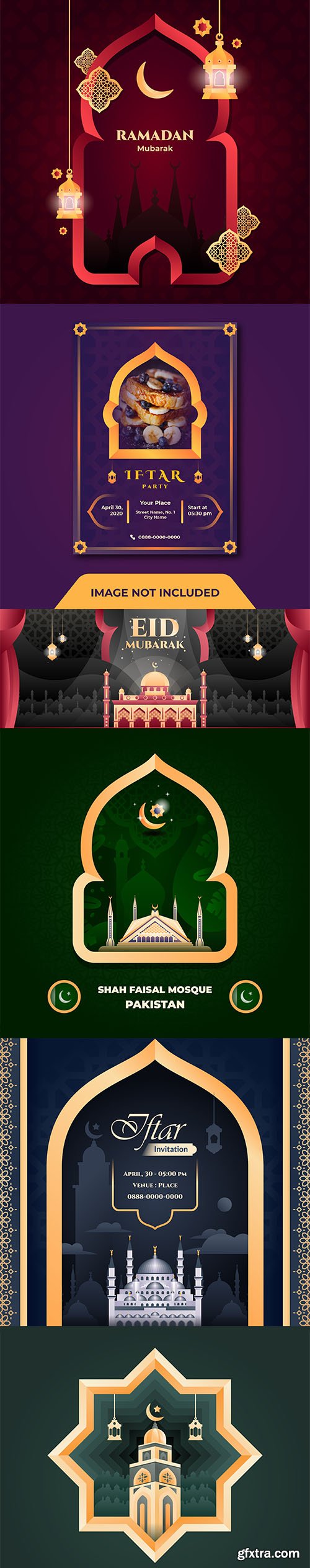 Beautiful Islamic Greeting Card Set