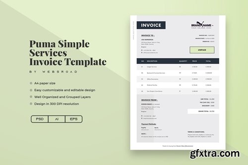 Puma Simple Services Invoice Template