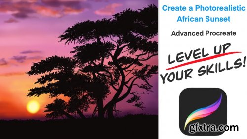 Create a Photorealistic African Sunset Scene in Procreate