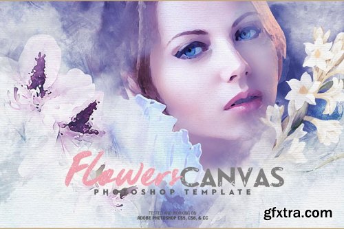 CreativeMarket - Flowers Canvas Photo Template 4604381