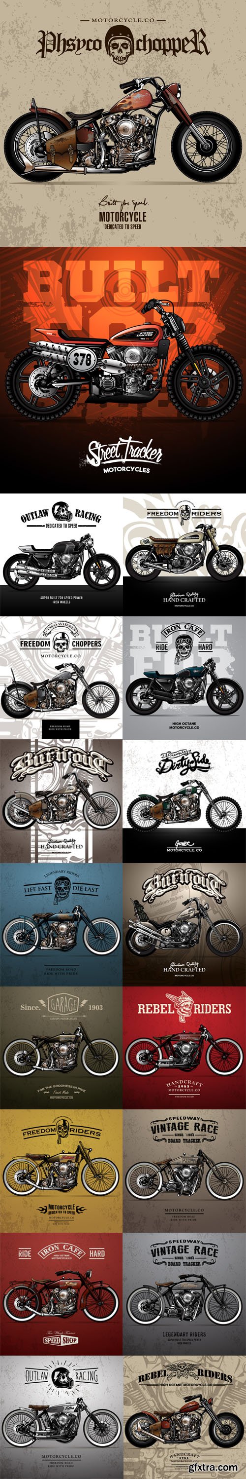 Motorcycle Posters Vector Collection