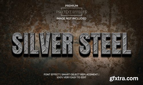 Silver Steel Text Effects Style Premium