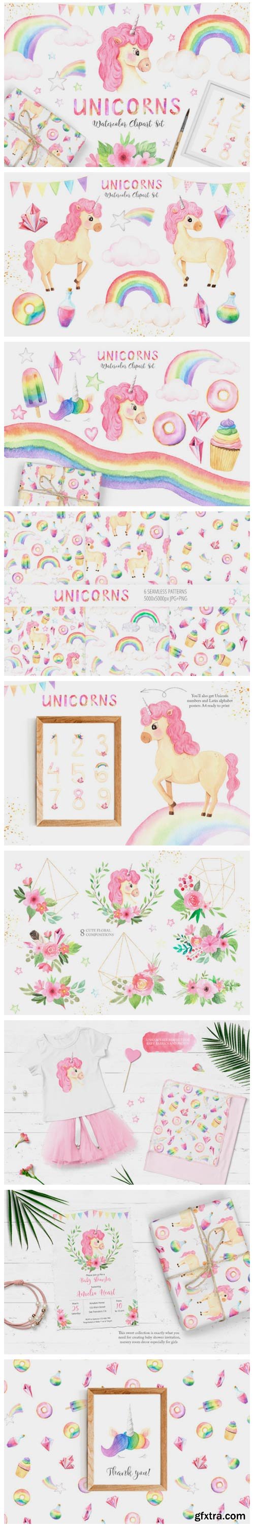 Watercolor Unicorns Set Vol.2 3662415