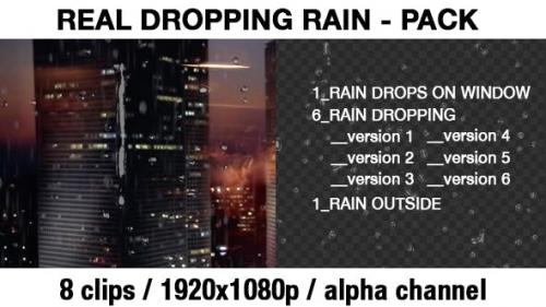 Videohive - Transparent Rain Drops - Rain Dropping - Real Rain Effect - 20288894