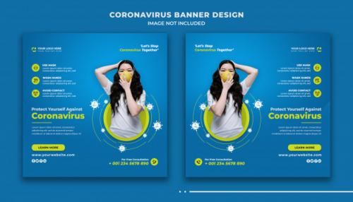 Coronavirus Or Covid-19 Social Media Post Banner Design Template Premium PSD