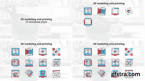 MotionElements 3d modeling and printing flat animation icons 14680982