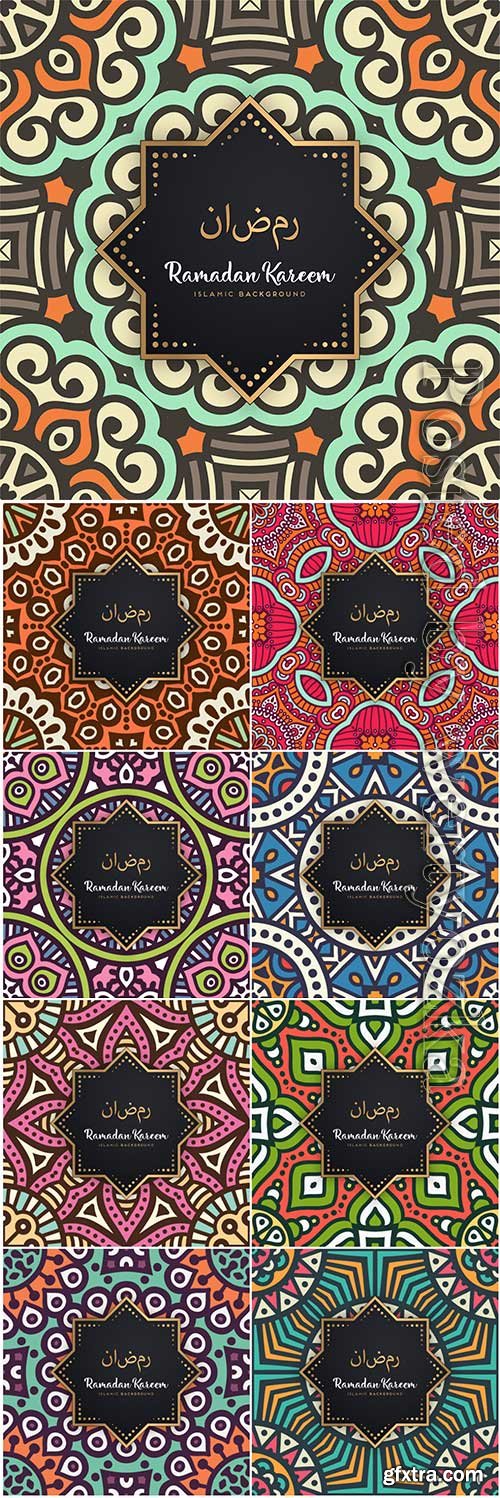 Beautiful ramadan kareem seamless pattern vector mandala # 4