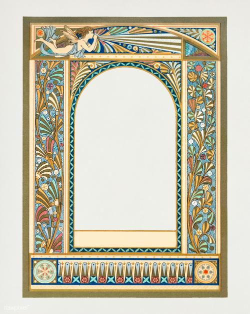 Colorful vintage frame design illustration - 1232640