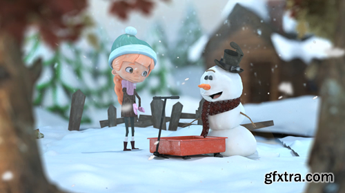 Christmas holiday blessing cartoon 3D cartoon animation promotio 23087