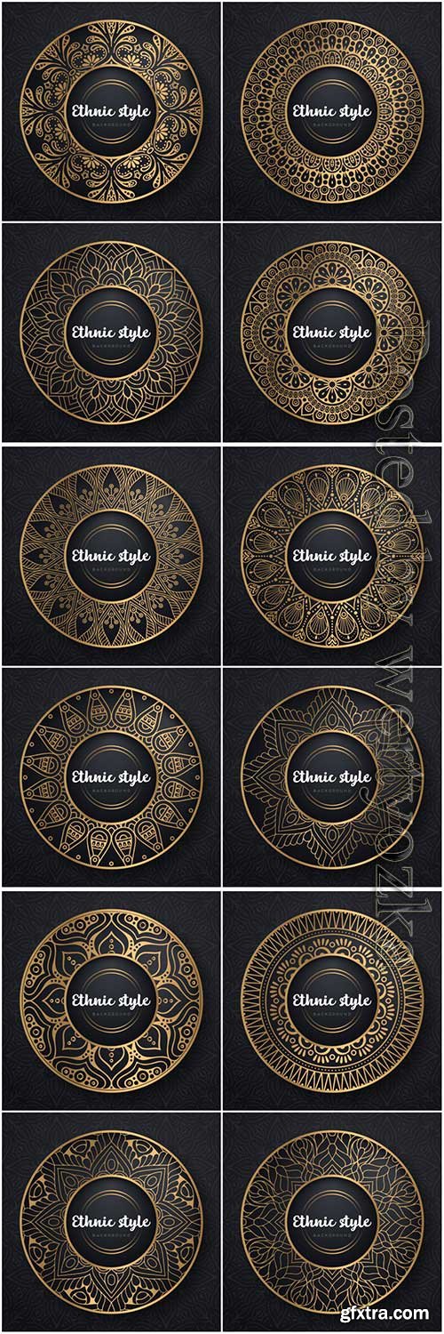 Mandala seamless pattern, islamic vector background # 14