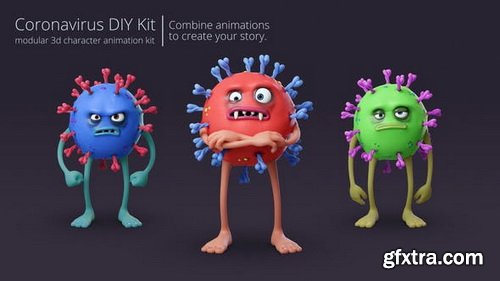 Videohive - Coronavirus Character Animation DIY Kit - 26534212