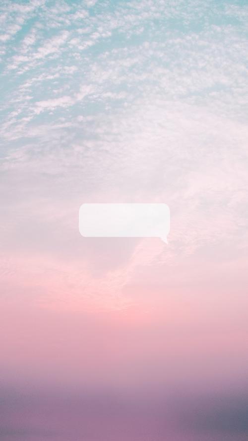 Cotton candy sky with blank speech bubble mobile wallpaper - 1214241